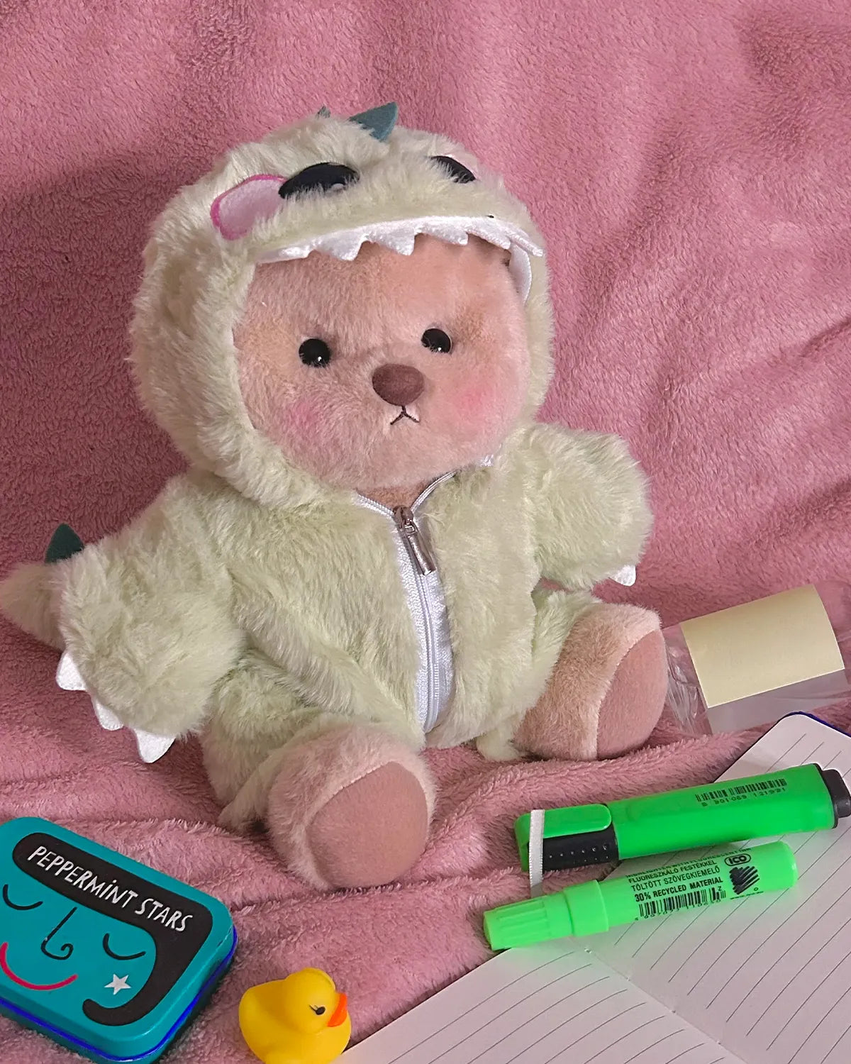 Furry Dino Bear | Handmade Jointed Teddy Bear Gift