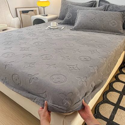 MonoFloral Milk Velvet Fitted Sheet
