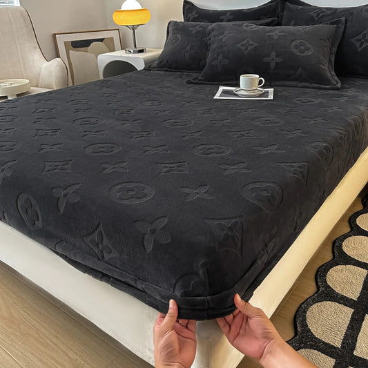 MonoFloral Milk Velvet Fitted Sheet