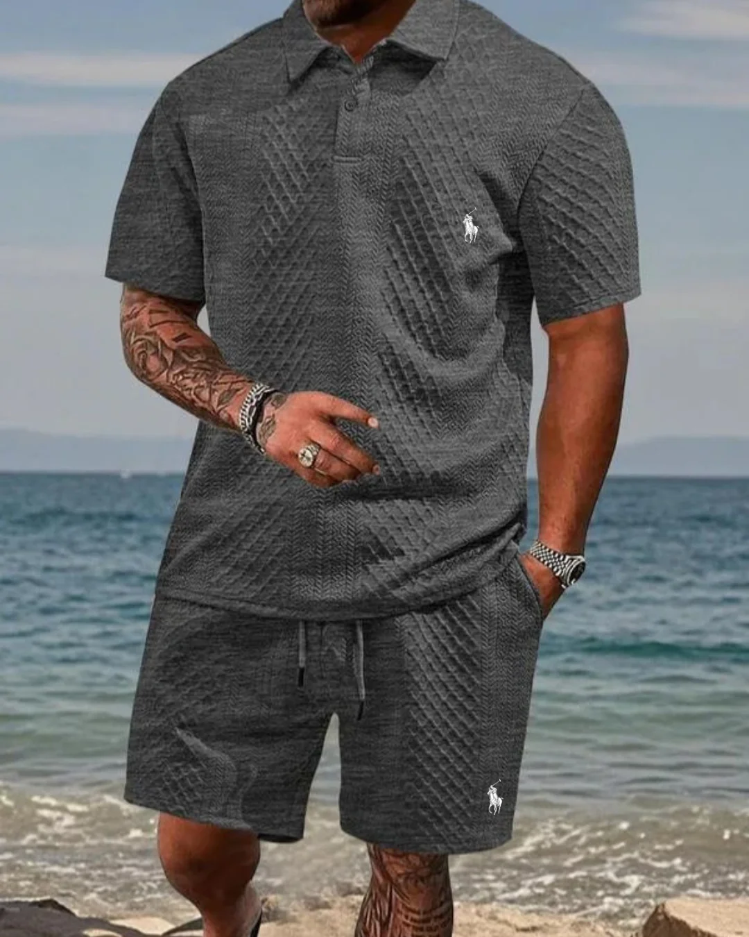 Men’s Two-Piece Set Polo Summer – 50% OFF