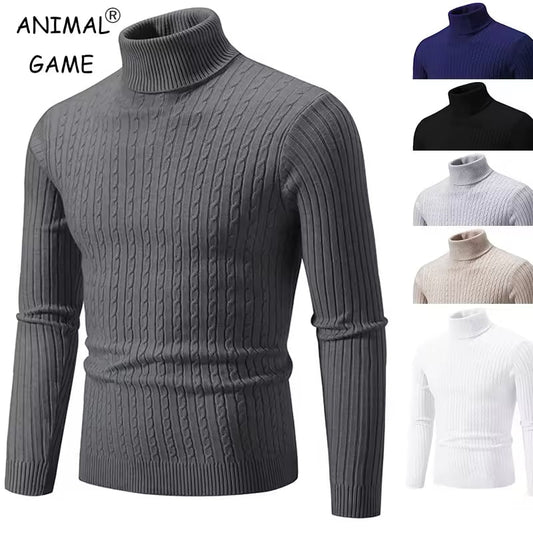 Men's High-Necked Winter Pullover - 50% Off
