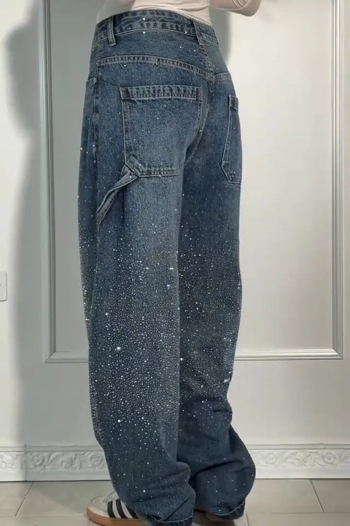 Women's Casual Jeans Trousers with Glitter - 50% Off
