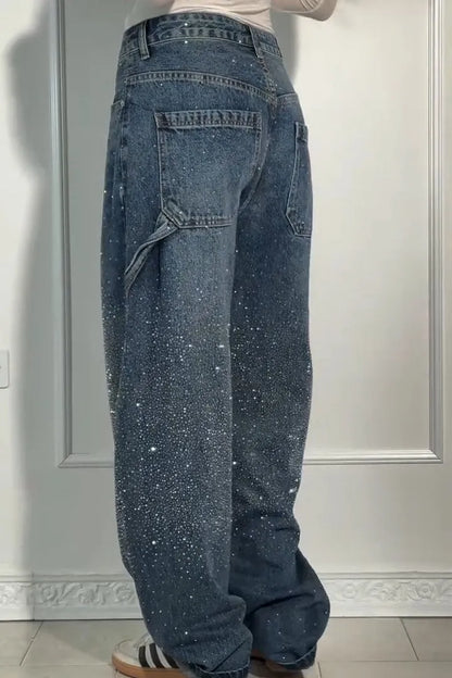 Women's Casual Jeans Trousers with Glitter - 50% Off